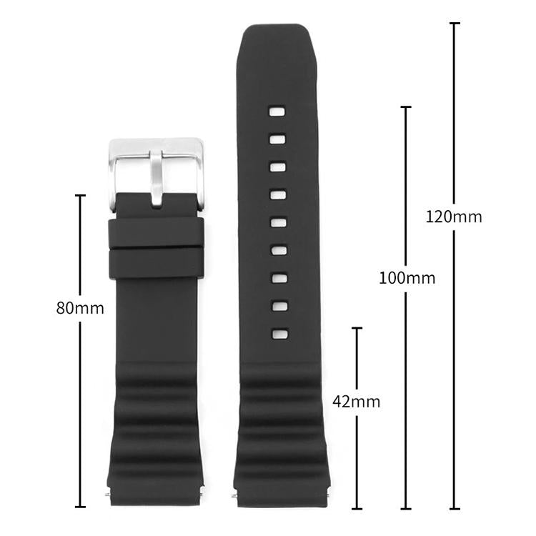 20mm xDfind Silver Buckle Silicone Watch Band