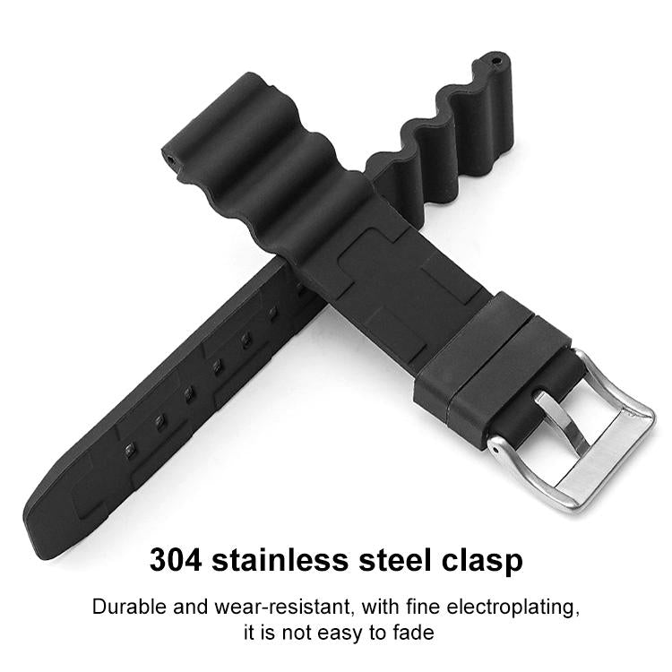 20mm xDfind Silver Buckle Silicone Watch Band