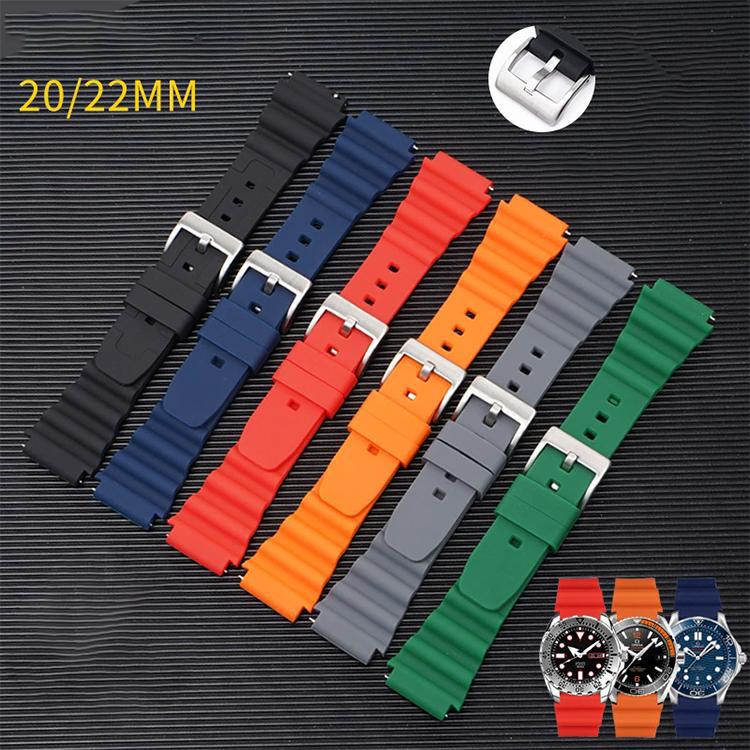 20mm xDfind Silver Buckle Silicone Watch Band