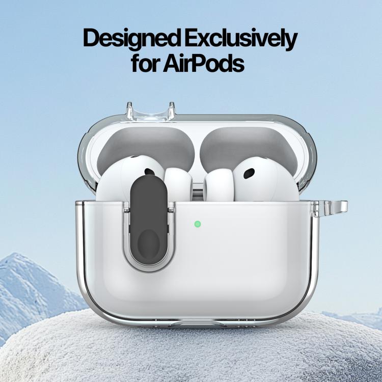 For AirPods Pro 3 DUX DUCIS PECL Series Split Transparent Earphone Case with Hook