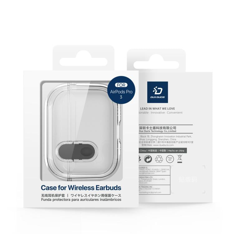 For AirPods Pro 3 DUX DUCIS PECL Series Split Transparent Earphone Case with Hook