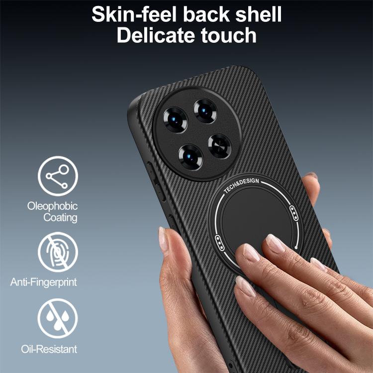 For Tecno Spark 30 Pro 4G Carbon Fiber Texture MagSafe Phone Case with Holder