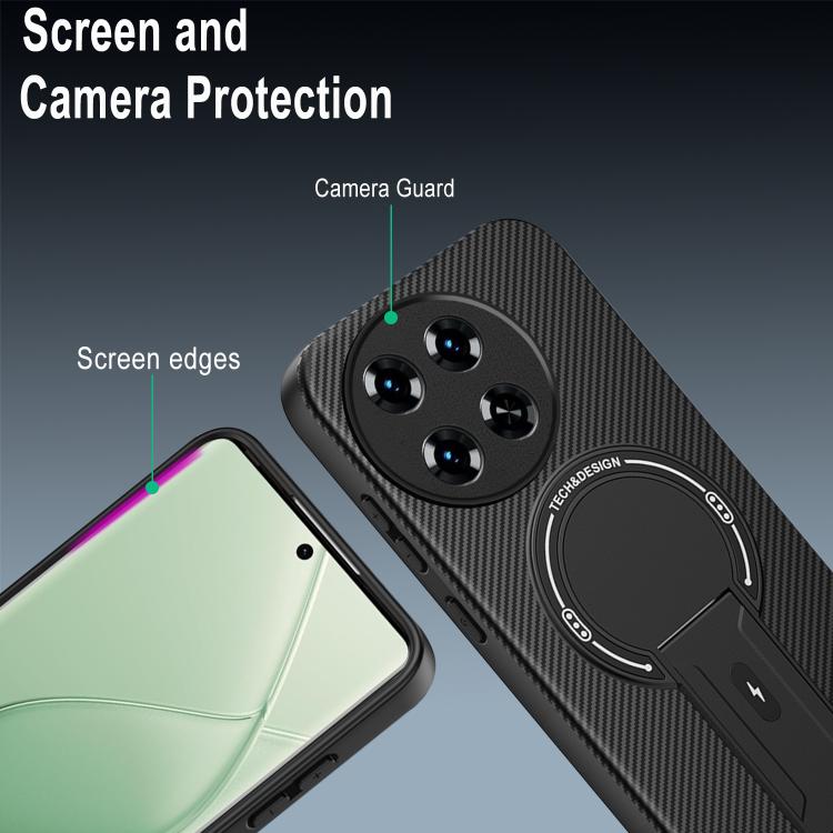 For Tecno Spark 30 Pro 4G Carbon Fiber Texture MagSafe Phone Case with Holder