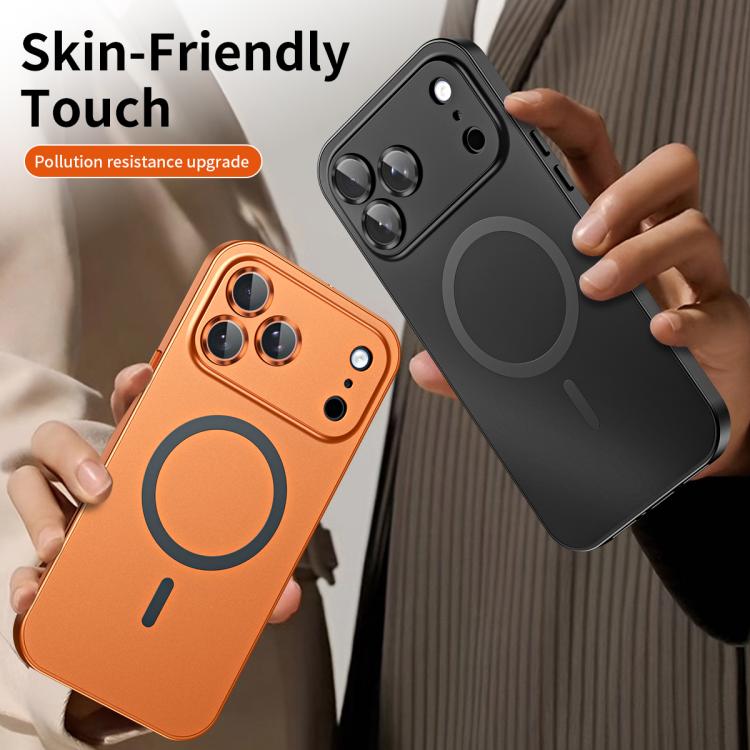 For iPhone 17 Pro Spring Buckle MagSafe Magnetic Metal Phone Case