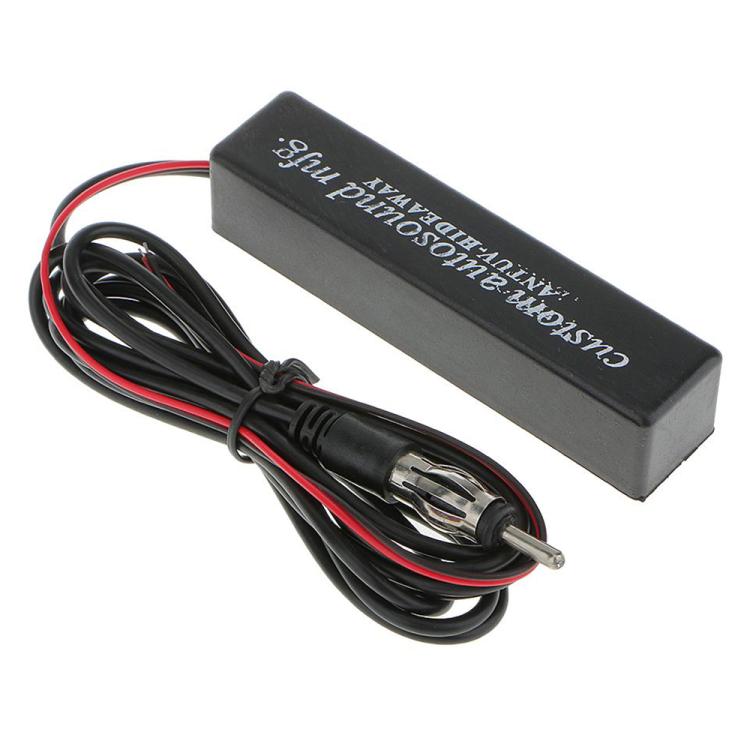 12V Car Universal Hidden AM / FM Radio Amplified Antenna - Black