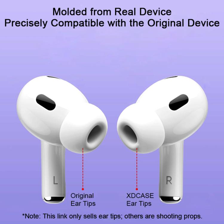 For AirPods Pro 2 / 1 XDcase 4 Pairs Silicone Earplugs with Pressure Relief Holes L / M / S / XS Size, Cleaning Brush Color Random