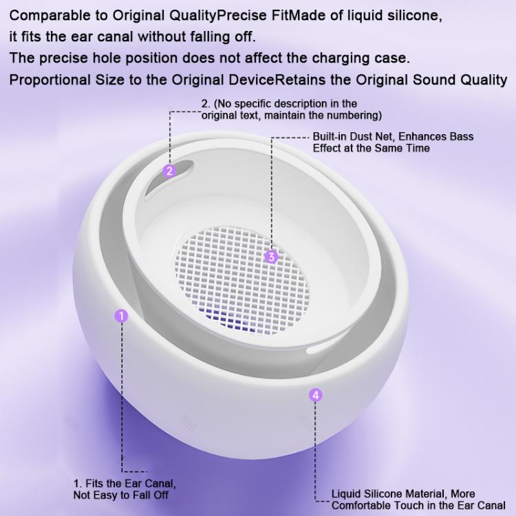 For AirPods Pro 2 / 1 XDcase 4 Pairs Silicone Earplugs with Pressure Relief Holes L / M / S / XS Size, Cleaning Brush Color Random