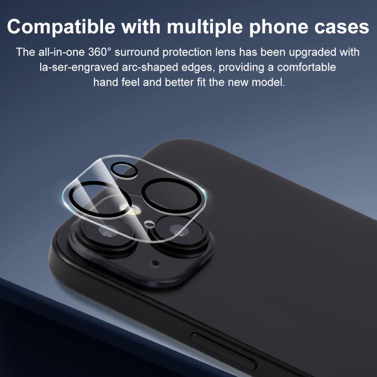 For iPhone 14 / 14 Plus XDcase Silkscreen Integrated Tempered Glass Back Camera Film