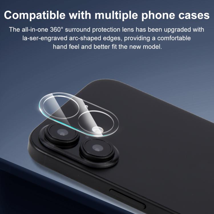 For iPhone 16 / 16 Plus XDcase Transparent Integrated Tempered Glass Camera Film
