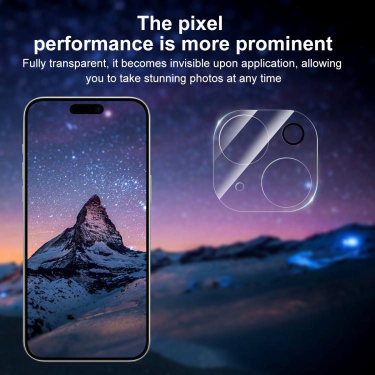 For iPhone 15 / 15 Plus XDcase Transparent Integrated Tempered Glass Camera Film
