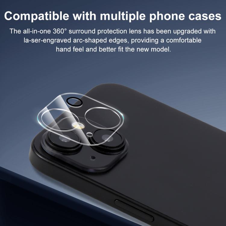 For iPhone 15 / 15 Plus XDcase Transparent Integrated Tempered Glass Camera Film