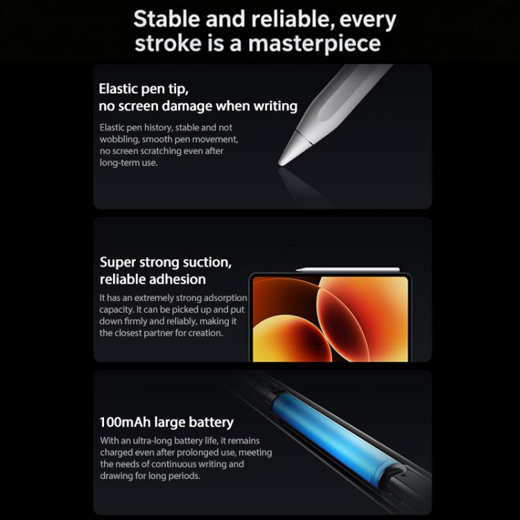 Original Xiaomi Focus Pro Stylus Pen For Xiaomi Mi Pad 8 / 8 Pro Tablet Magnetic 16384 Level Sense Draw Writing Smart Pen - White