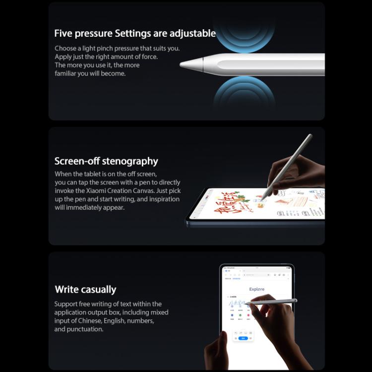 Original Xiaomi Focus Pro Stylus Pen For Xiaomi Mi Pad 8 / 8 Pro Tablet Magnetic 16384 Level Sense Draw Writing Smart Pen - White