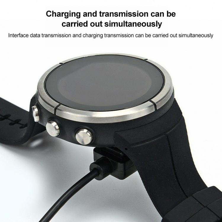 For Suunto 9 Integrated USB Port Magnetic Data Charging Cable, Length: 1m - Black