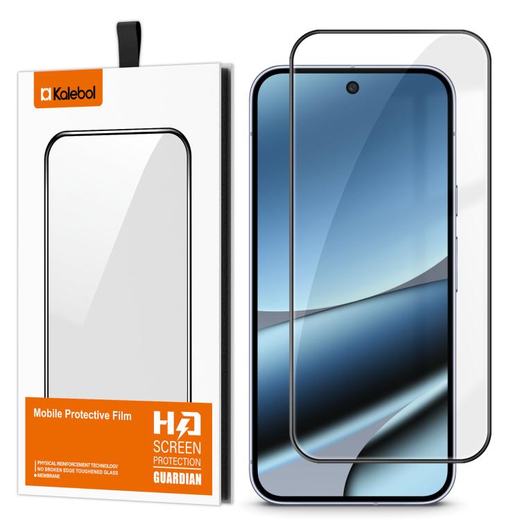 For Google Pixel 10 Pro XL Kalebol High-Aluminum Screen-Printed Full-Coverage Anti-Fingerprint Black-Bordered HD Tempered Glass Film