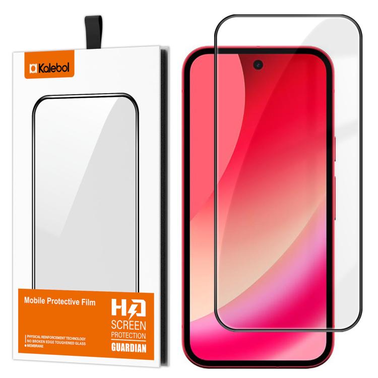 For Google Pixel 10a Kalebol High-Aluminum Screen-Printed Full-Coverage Anti-Fingerprint Black-Bordered HD Tempered Glass Film