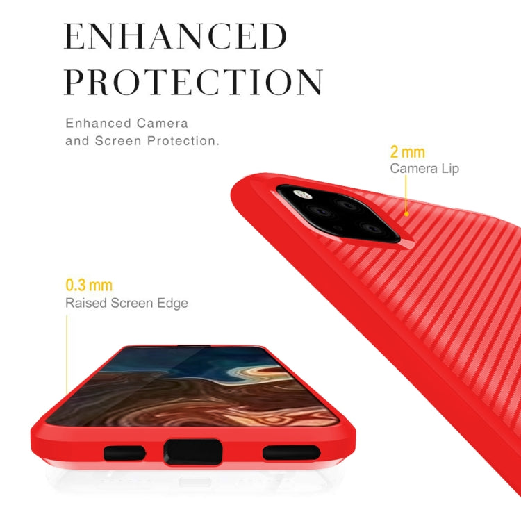 For iPhone 12 mini Carbon Fiber Texture Shockproof TPU Protective Case