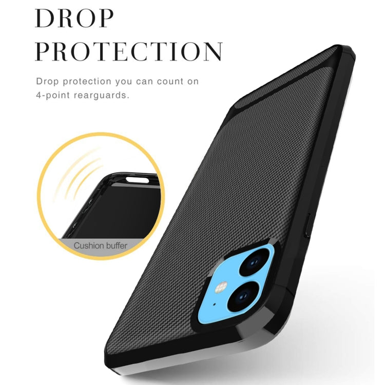 For iPhone 12 / 12 Pro Carbon Fiber Texture Shockproof TPU Protective Case