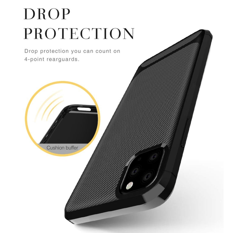 For iPhone 12 Pro Max Carbon Fiber Texture Shockproof TPU Protective Case