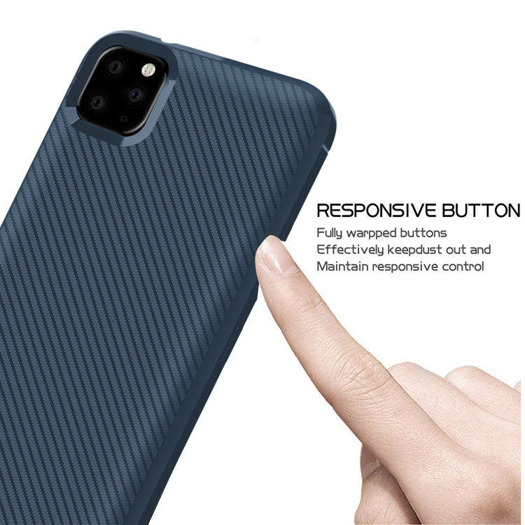 For iPhone 12 Pro Max Carbon Fiber Texture Shockproof TPU Protective Case
