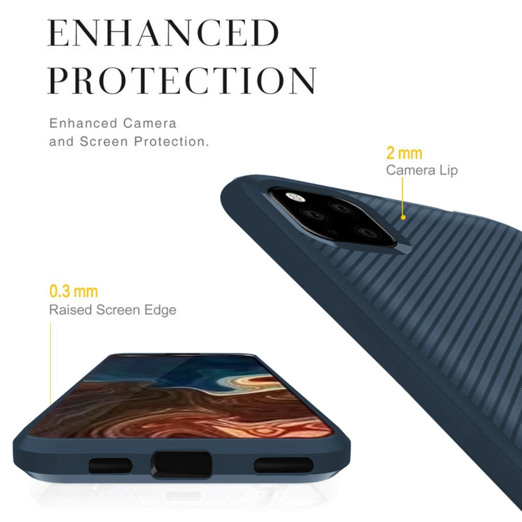 For iPhone 12 Pro Max Carbon Fiber Texture Shockproof TPU Protective Case