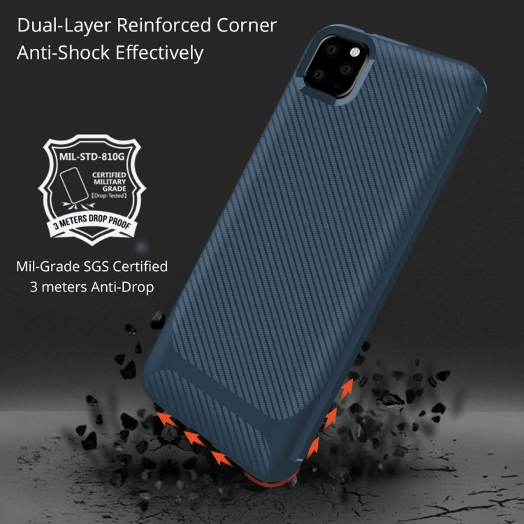 For iPhone 12 Pro Max Carbon Fiber Texture Shockproof TPU Protective Case