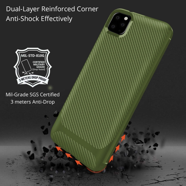 For iPhone 12 Pro Max Carbon Fiber Texture Shockproof TPU Protective Case