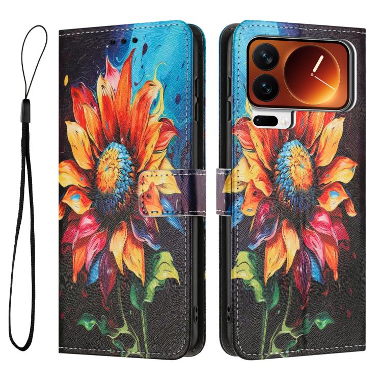 For Xiaomi 17 Pro Color Drawing Pattern Leather Phone Case