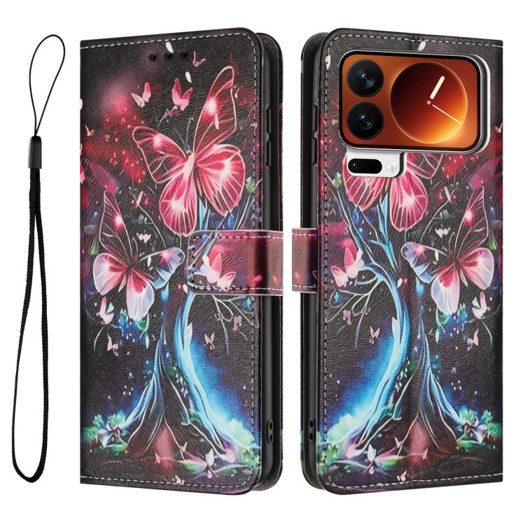 For Xiaomi 17 Pro Color Drawing Pattern Leather Phone Case