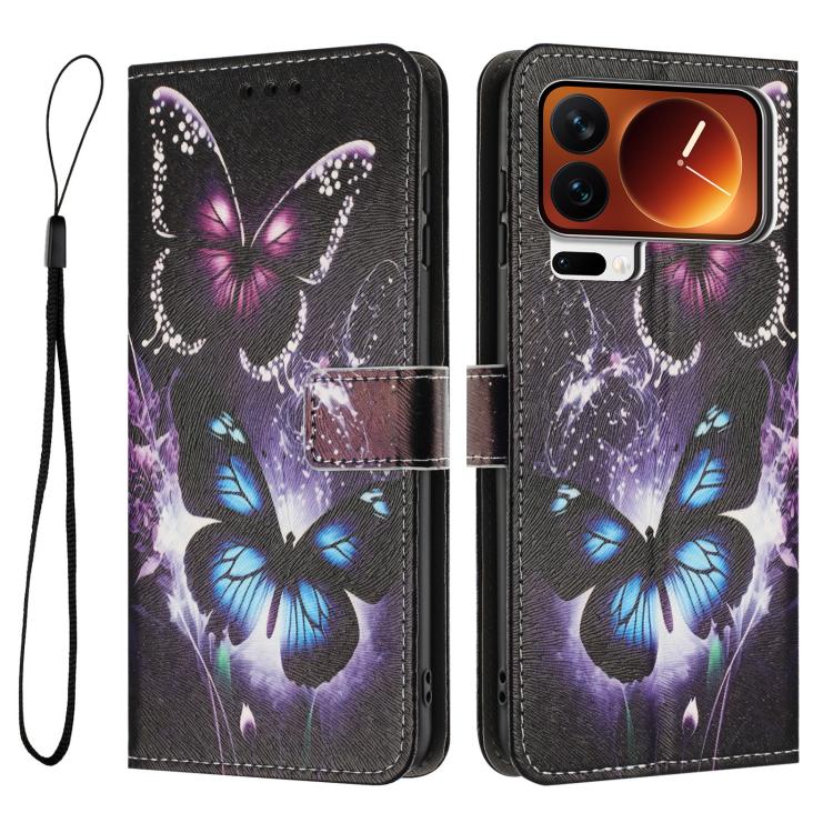 For Xiaomi 17 Pro Max Color Drawing Pattern Leather Phone Case