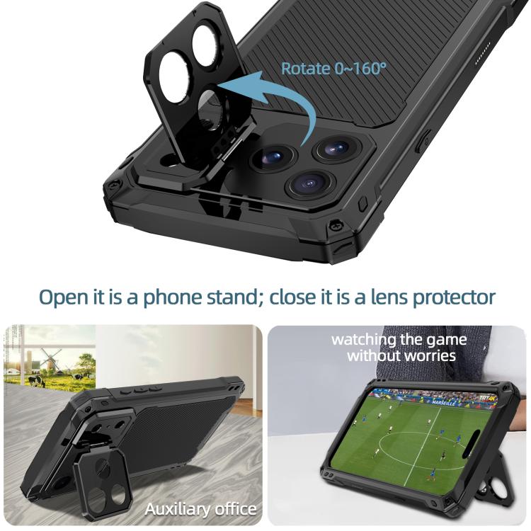 For iPhone 17 Pro Max Lens Holder Metal IP54 Life Waterproof Three-proof MagSafe Phone Case