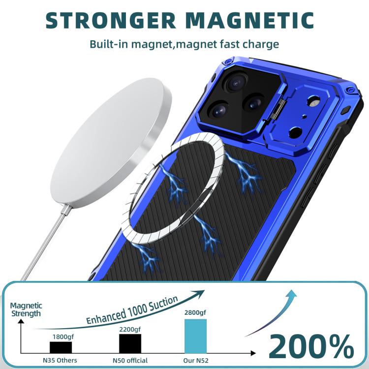 For iPhone 17 Pro Max Lens Holder Metal IP54 Life Waterproof Three-proof MagSafe Phone Case