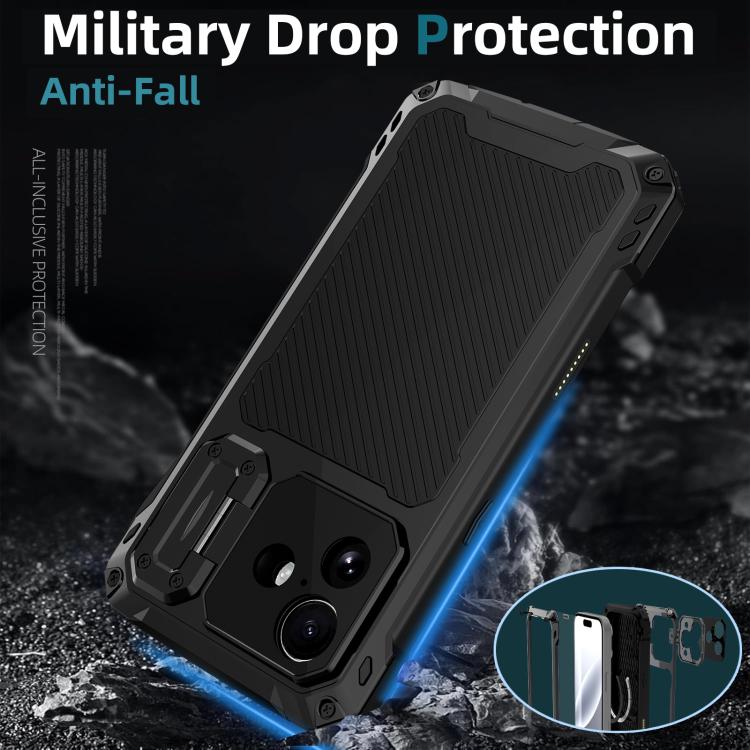For iPhone 17 Lens Holder Metal IP54 Life Waterproof Three-proof MagSafe Phone Case
