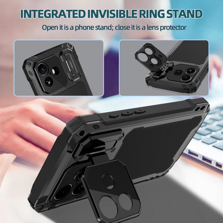 For iPhone 17 Lens Holder Metal IP54 Life Waterproof Three-proof MagSafe Phone Case