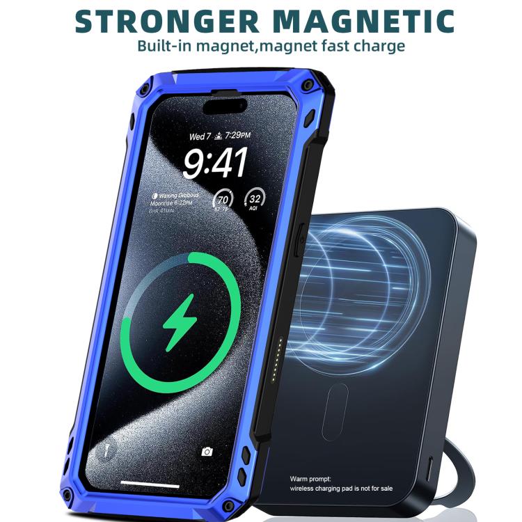 For iPhone 17 Lens Holder Metal IP54 Life Waterproof Three-proof MagSafe Phone Case
