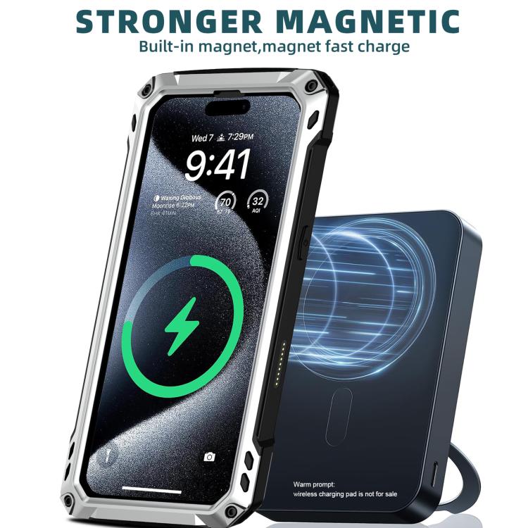 For iPhone 17 Lens Holder Metal IP54 Life Waterproof Three-proof MagSafe Phone Case