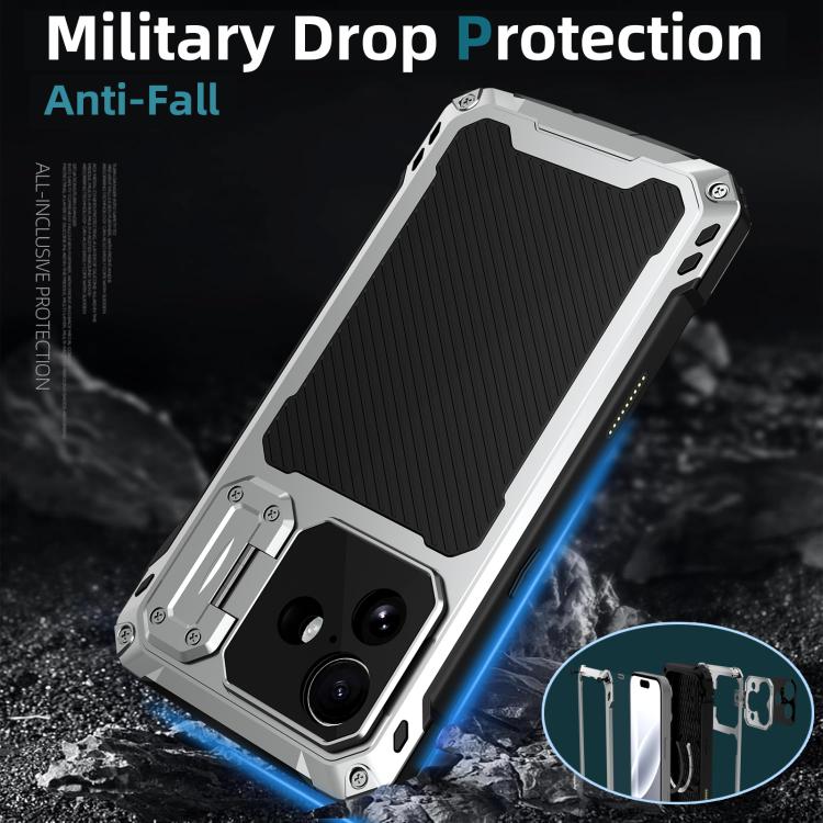 For iPhone 17 Lens Holder Metal IP54 Life Waterproof Three-proof MagSafe Phone Case