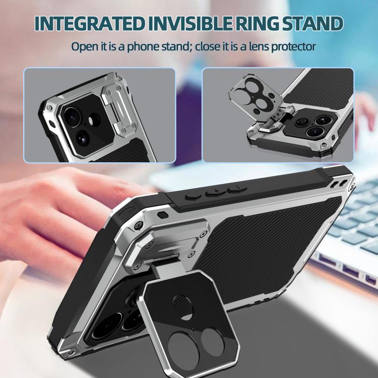 For iPhone 17 Lens Holder Metal IP54 Life Waterproof Three-proof MagSafe Phone Case