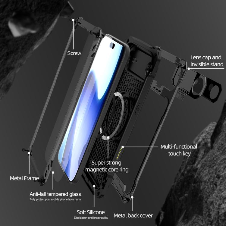 For iPhone Air Lens Holder Metal IP54 Life Waterproof Three-proof MagSafe Phone Case