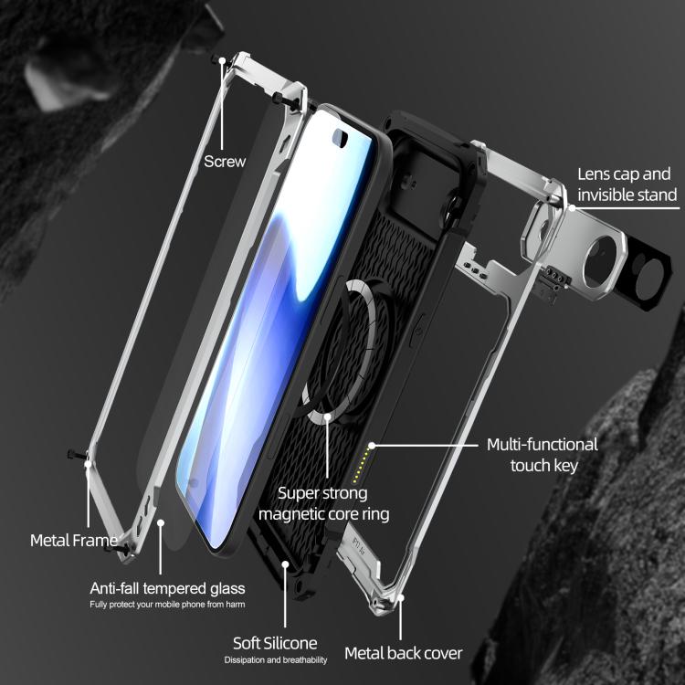 For iPhone Air Lens Holder Metal IP54 Life Waterproof Three-proof MagSafe Phone Case