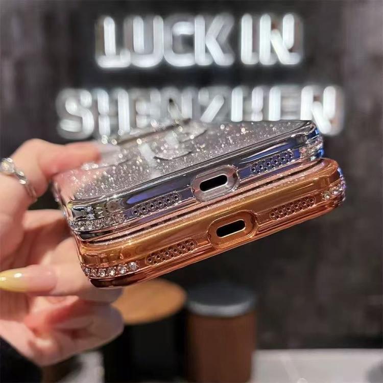 For iPhone 17 Pro Max Diamond Gradient Glitter Plated MagSafe Phone Case