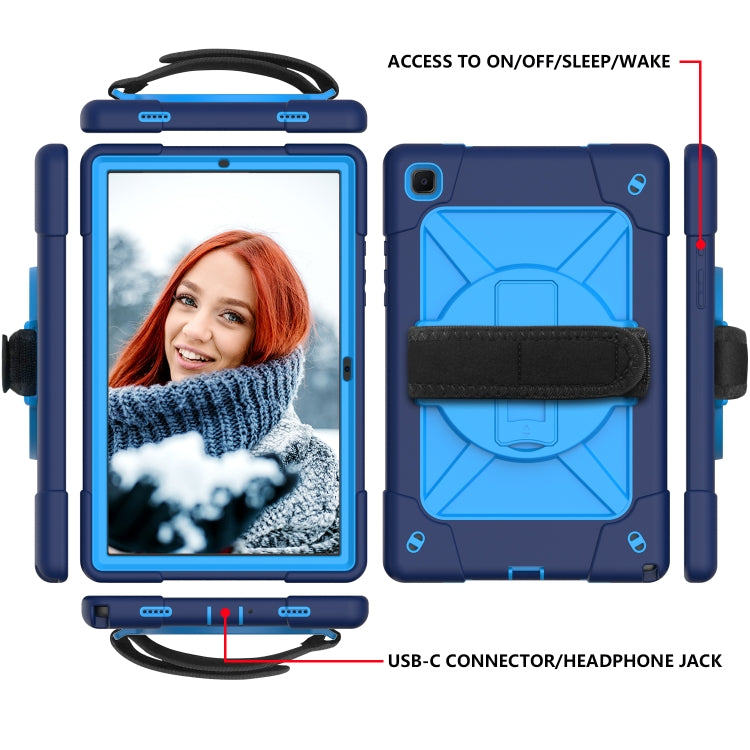 For Samsung Galaxy Tab A7 10.4 (2020) T500/T505 Contrast Color Robot Shockproof Silicone + PC Protective Case with Holder