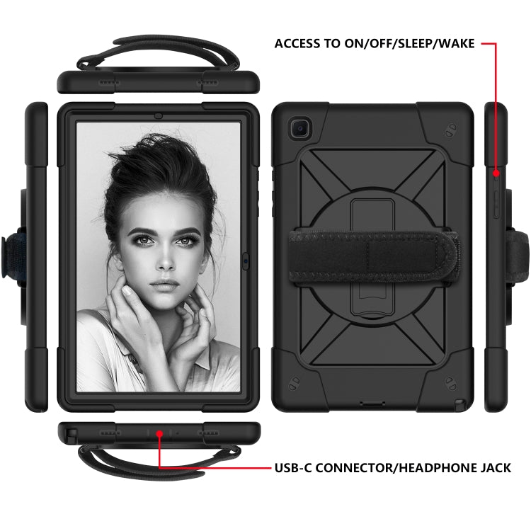 For Samsung Galaxy Tab A7 10.4 (2020) T500/T505 Contrast Color Robot Shockproof Silicone + PC Protective Case with Holder