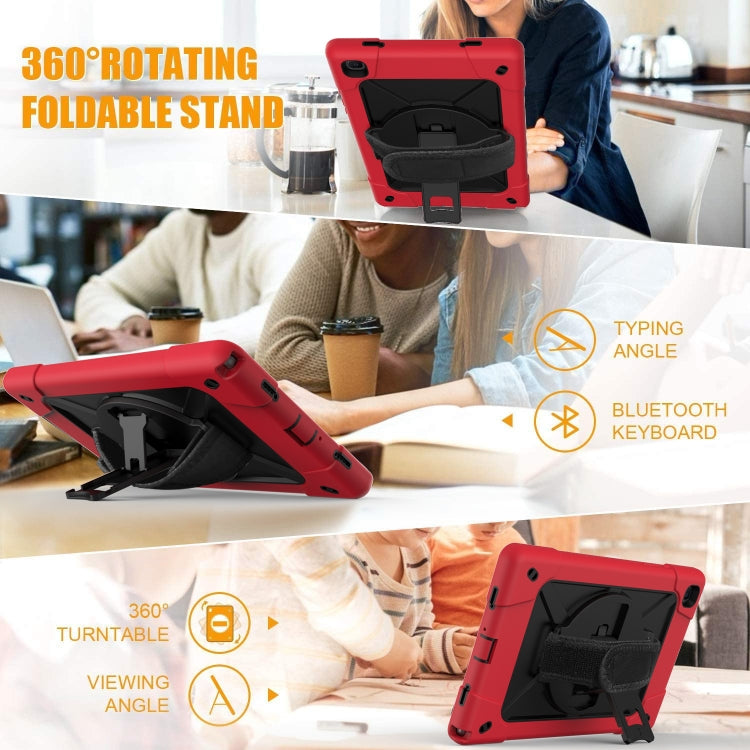 For Samsung Galaxy Tab A7 10.4 (2020) T500/T505 Contrast Color Robot Shockproof Silicone + PC Protective Case with Holder