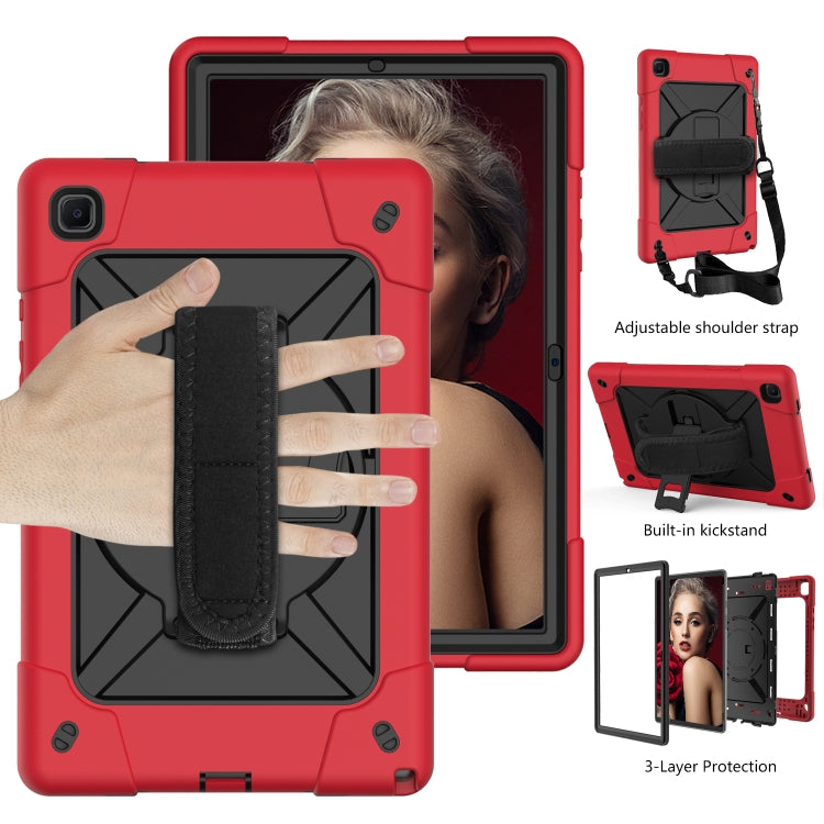 For Samsung Galaxy Tab A7 10.4 (2020) T500/T505 Contrast Color Robot Shockproof Silicone + PC Protective Case with Holder