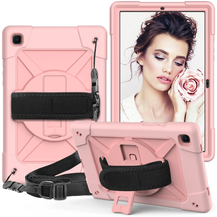 For Samsung Galaxy Tab A7 10.4 (2020) T500/T505 Contrast Color Robot Shockproof Silicone + PC Protective Case with Holder