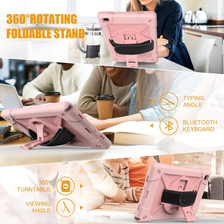For Samsung Galaxy Tab A7 10.4 (2020) T500/T505 Contrast Color Robot Shockproof Silicone + PC Protective Case with Holder