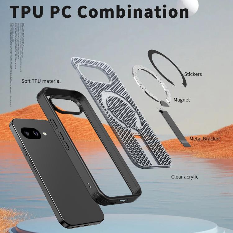 For Google Pixel 9a Honeycomb Cooling MagSafe Holder Phone Case