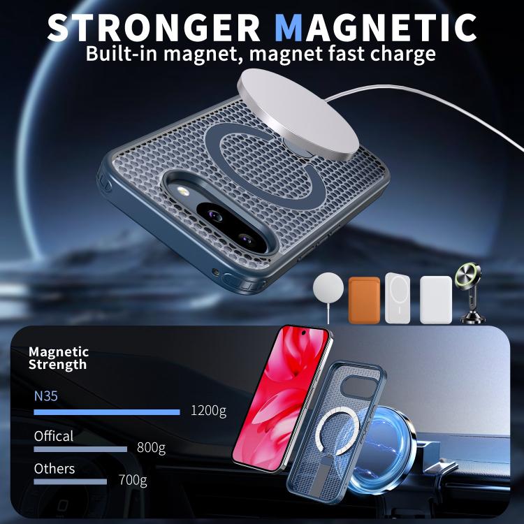For Google Pixel 9a Honeycomb Cooling MagSafe Holder Phone Case