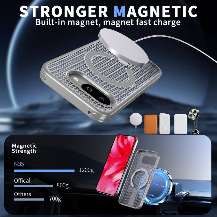 For Google Pixel 9a Honeycomb Cooling MagSafe Holder Phone Case